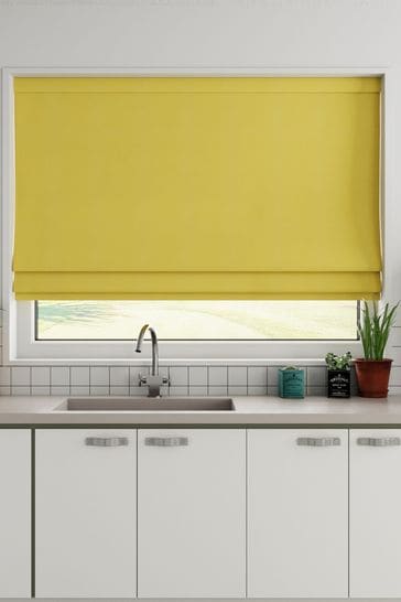 Ochre Yellow Cotton Made To Measure Roman Blind