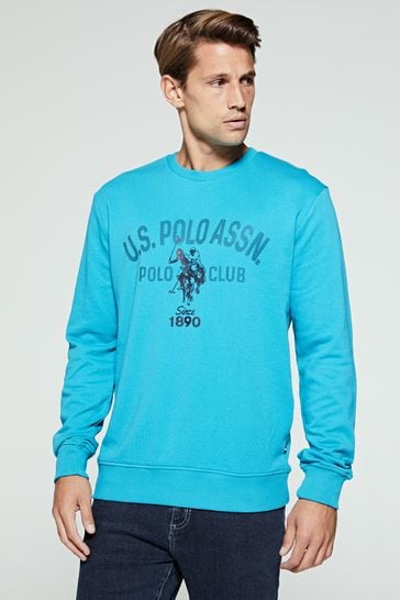 U.S. Polo Assn.Blue Dotty Graphic Crew Sweatshirt