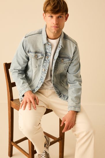 Bleach wash denim jacket discount