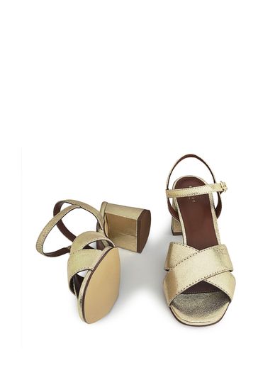 Gold cheap crossover sandals