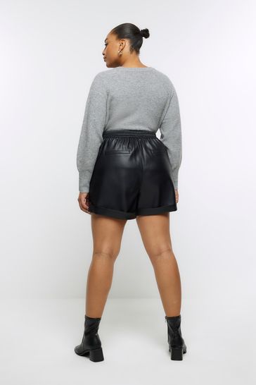 River island hotsell leather shorts