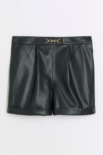 Buy River Island Black Plus Snaffle Shorts from Next Luxembourg