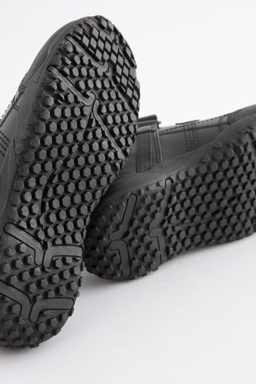 Buy Black Standard Fit (F) Leather Touch Fastening School Shoes