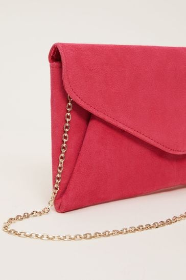 Phase Eight Pink Wendie Suede Clutch Bag