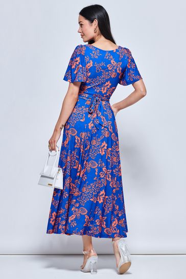 Blue jersey maxi dress clearance