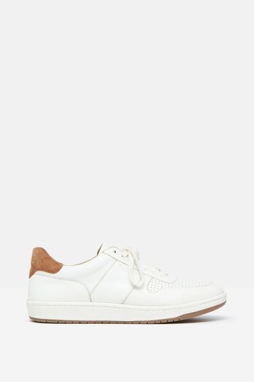 Joules Colston White Leather Trainers