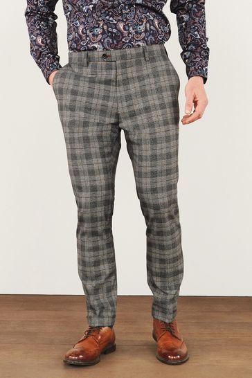 Checkered suit trousers skinny sale