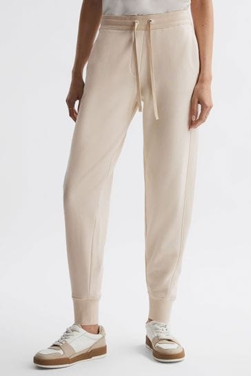 Reiss Ivory Bronte Cotton Drawstring Cuffed Joggers