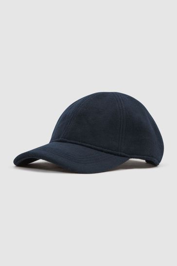 Reiss Navy Clark Wool Blend Baseball Cap