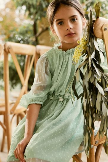 Mint green dress for little girl cheap
