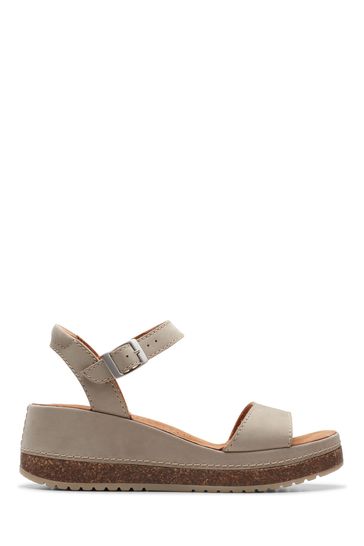 Clarks Grey Nubuck Kassanda Lily Sandals