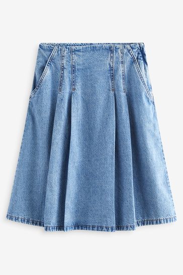 Knee length soft denim skirt store