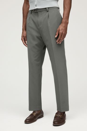 Green Relaxed Fit Motionflex Stretch Suit: Trousers