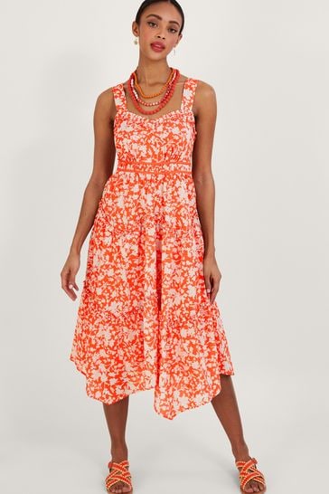 Buy Monsoon Orange Myra Hanky Hem Dress from Next Luxembourg