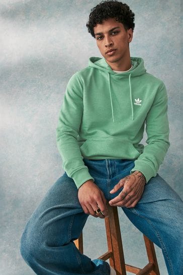 Buy adidas originals Green 100 Cotton Trefoil Essentials Hoodie from Next Bahrain