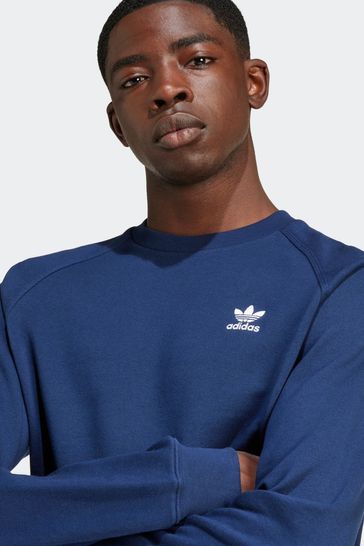 Buy adidas Originals Blue Essential Crew 100 Cotton Sweatshirt from Next Netherlands