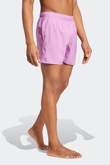 adidas Purple Solid CLX Short Length Swim Shorts