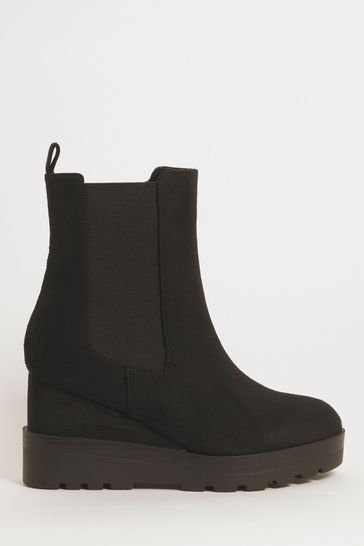 Simply Be Chelsea Wedge Ankle Boots in Wide/Extra Wide Fit