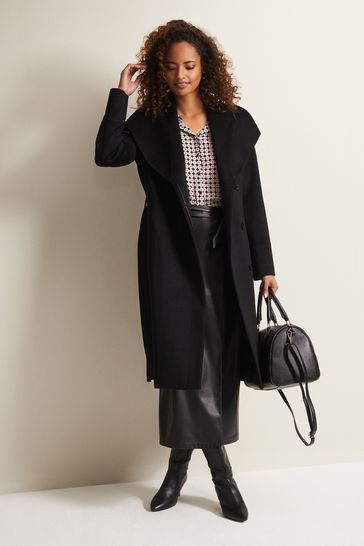 Petite long shop black coat