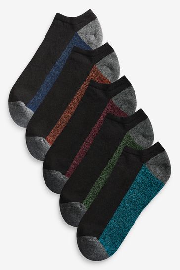 Black 5 Pack Cushioned Trainers Socks