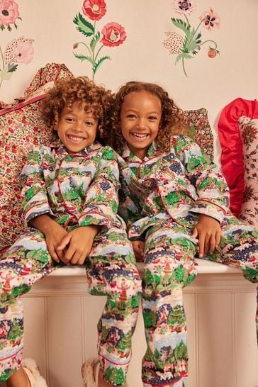 Multi Cath Kidston Childrens Family Christmas Green Pyjamas
