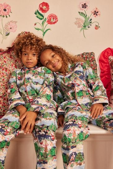 Multi Cath Kidston Childrens Family Christmas Green Pyjamas