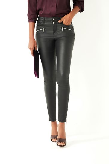 Buy Black Coated Biker Skinny Jeans from Next Ireland