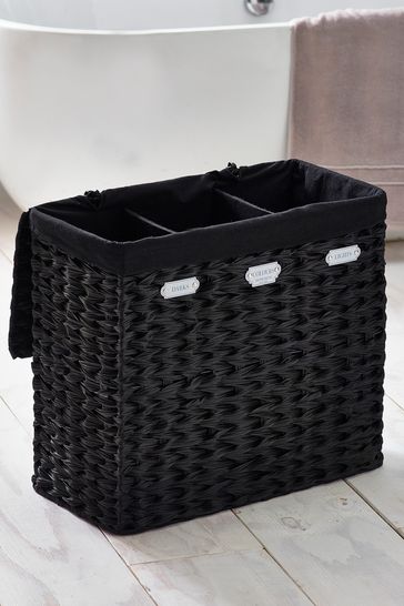 Buy Black Hepworth Wicker Sorter Laundry Hamper from Next Netherlands