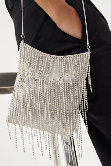 Nude and deals silver clutch