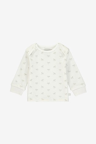 The Little Tailor White All Over Print Rocking Horse Jersey Top