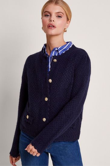 Monsoon Blue Suki Stitch Cardigan