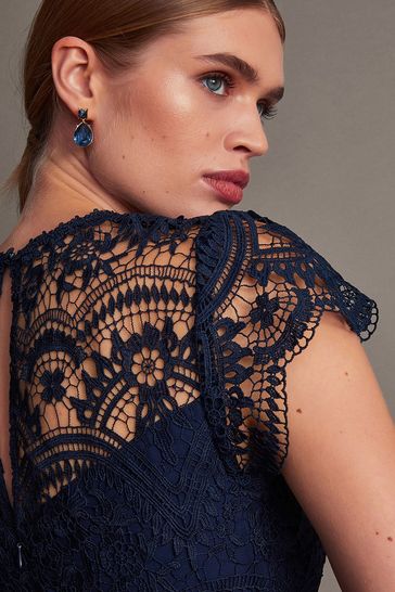 Monsoon navy sale lace dress