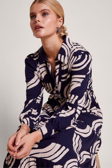 Buy Monsoon Blue Nula Print Tier Dress from Next Ireland