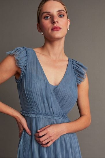 Buy Monsoon Blue Wendy Pleated Maxi Dress from Next Ireland