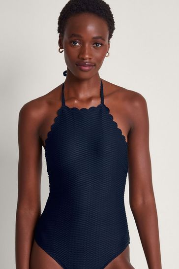 Buy Monsoon Una Scallop Black Swimsuit from Next Ireland