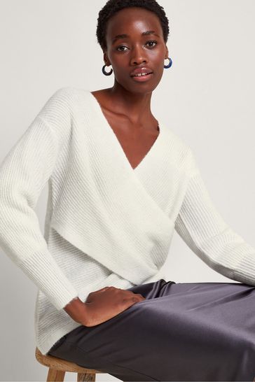 V neck on sale wrap jumper