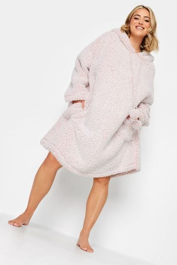 Yours Curve Pink Frost Tipped Snuggle Hoodie