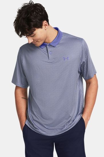 Under Armour Blue/Navy Golf Print Polo Shirt