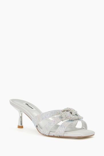 Buy Dune London Silver Manor Diamante DD Crystal Mules from Next