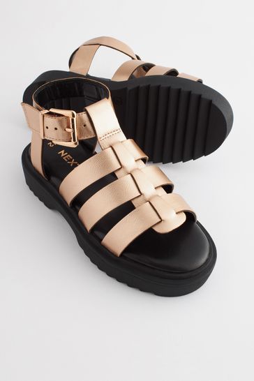 Rose Gold Chunky Gladiator Sandals