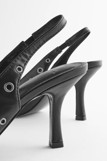 Gray cheap slingback heels