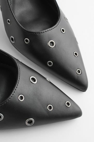 Black studded outlet pointed heels