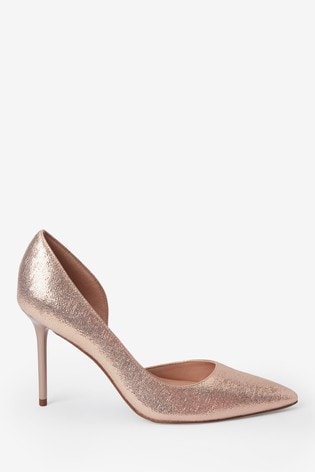 rose gold court shoes