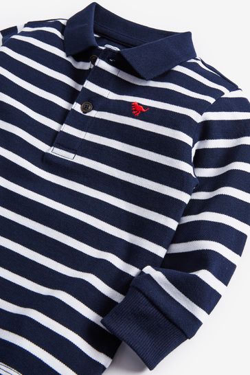 Navy and white striped polo store