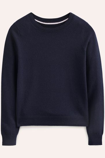 Buy Boden Blue Eva Cashmere Crew Neck Jumper from Next Luxembourg