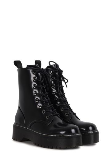 Black platform sole on sale boots