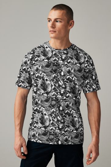Black/White Print T-Shirt