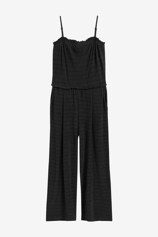 Buy Black Crinkle Bandeau Jumpsuit from Next Luxembourg