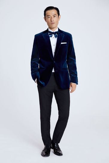 Buy MOSS Blue Regular Fit Velvet Jacket from Next Singapore