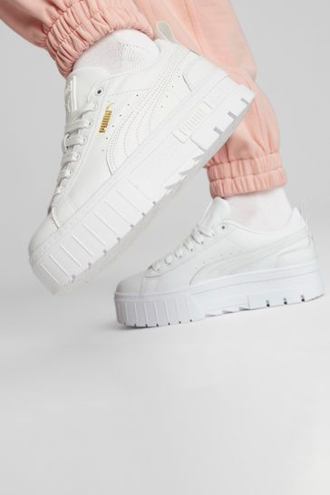 Puma basket platform trace white on sale